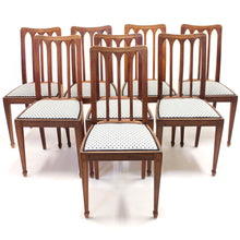 Load image into Gallery viewer, Set of 8 oak architectural Art Nouveau chairs, early 20th century