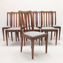 Load image into Gallery viewer, Set of 8 oak architectural Art Nouveau chairs, early 20th century