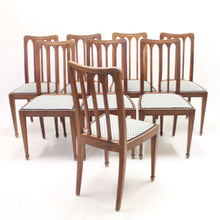Load image into Gallery viewer, Set of 8 oak architectural Art Nouveau chairs, early 20th century