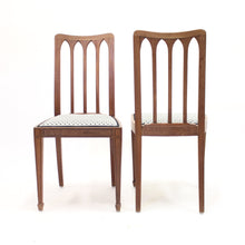 Load image into Gallery viewer, Set of 8 oak architectural Art Nouveau chairs, early 20th century