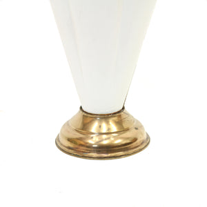 Umbrella shaped umbrella stand in brass and white, 1970s