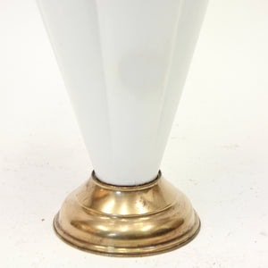Umbrella shaped umbrella stand in brass and white, 1970s