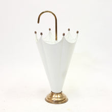 Load image into Gallery viewer, Umbrella shaped umbrella stand in brass and white, 1970s