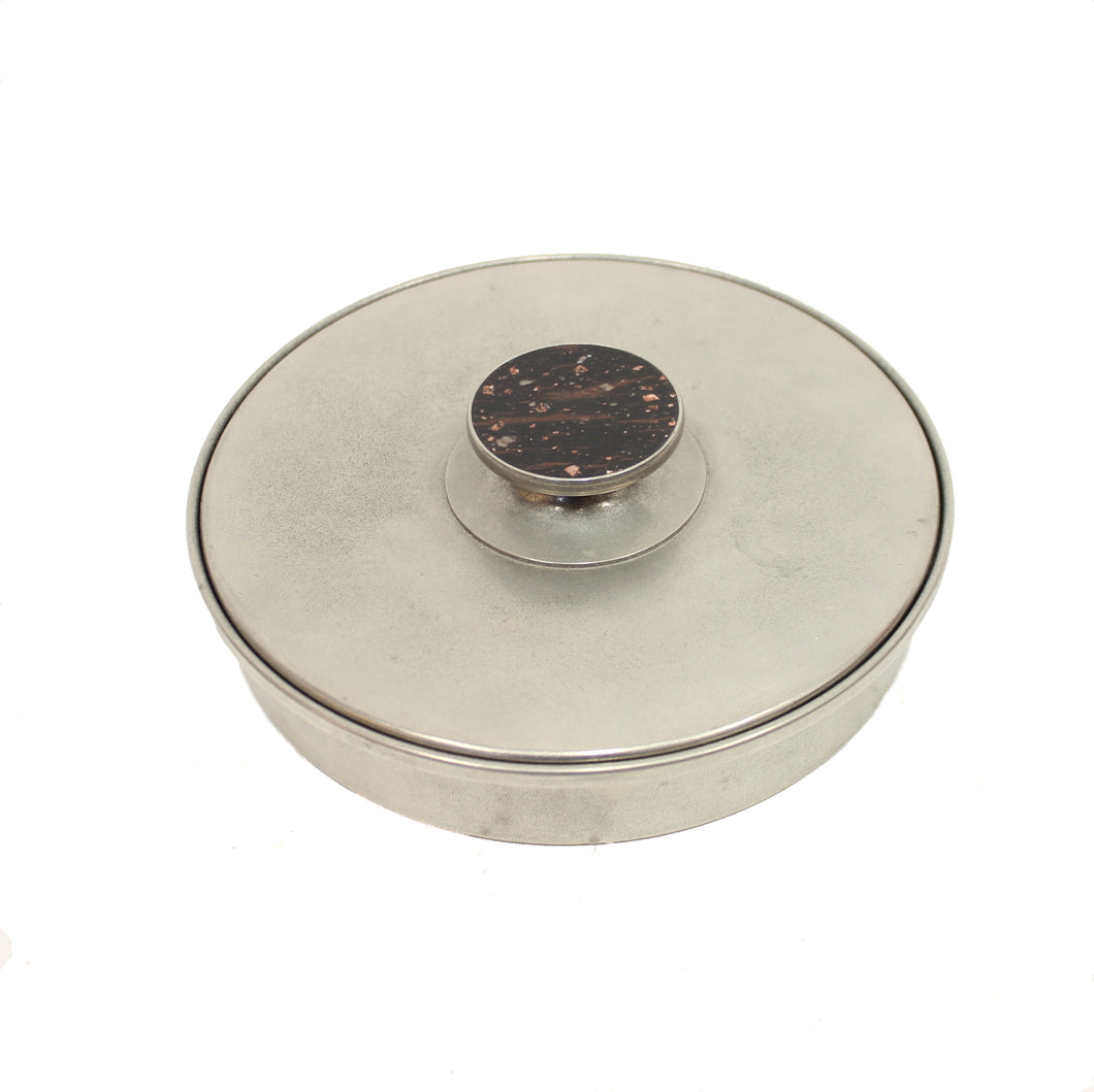 Swedish pewter and Porfyr stone Jewelry box by Stenlya, 1974