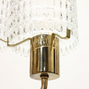 Swedish brass chandelier with glass shades, 1960s
