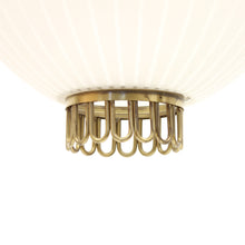 Load image into Gallery viewer, Scandinavian frosted glass and brass ceiling lamp, 1950s