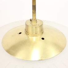 Load image into Gallery viewer, Scandinavian frosted glass and brass ceiling lamp, 1950s