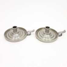 Load image into Gallery viewer, Pair of pewter Art Deco candle holders, C.G Hallberg, 1931