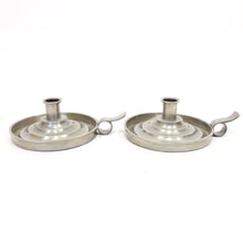 Load image into Gallery viewer, Pair of pewter Art Deco candle holders, C.G Hallberg, 1931