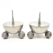 Load image into Gallery viewer, Pair of pewter Art Deco candle holders, C.G Hallberg, 1930s