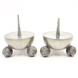 Pair of pewter Art Deco candle holders, C.G Hallberg, 1930s
