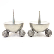 Load image into Gallery viewer, Pair of pewter Art Deco candle holders, C.G Hallberg, 1930s