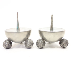 Pair of pewter Art Deco candle holders, C.G Hallberg, 1930s