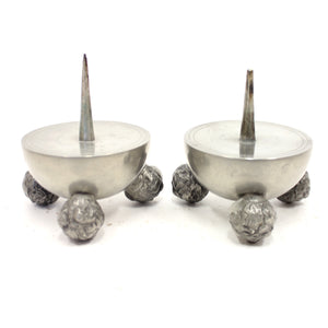 Pair of pewter Art Deco candle holders, C.G Hallberg, 1930s