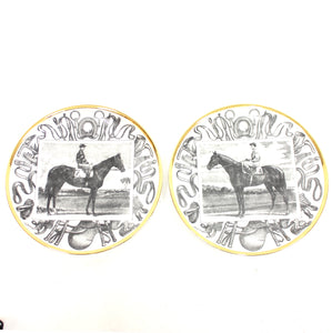 Pair of Fornasetti Grand Campioni plates, second half of 20th century