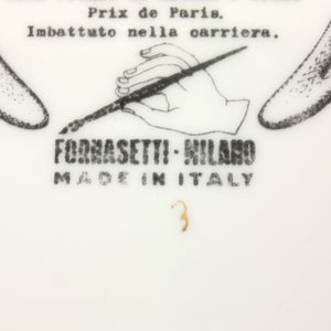 Pair of Fornasetti Grand Campioni plates, second half of 20th century