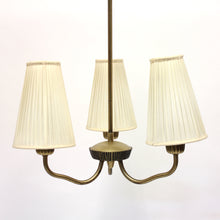 Load image into Gallery viewer, ASEA, 3-light brass ceiling lamp, attributed to Sonja Katzin, 1950s