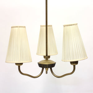 ASEA, 3-light brass ceiling lamp, attributed to Sonja Katzin, 1950s