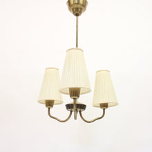 Load image into Gallery viewer, ASEA, 3-light brass ceiling lamp, attributed to Sonja Katzin, 1950s