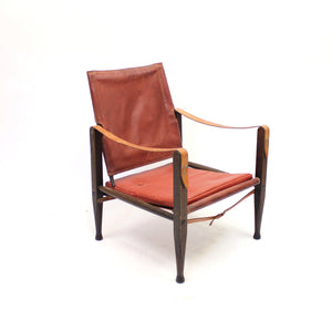 Kaare Klint, cognac leather safari chair for Ruud Rasmussen, 1960s