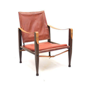 Kaare Klint, cognac leather safari chair for Ruud Rasmussen, 1960s