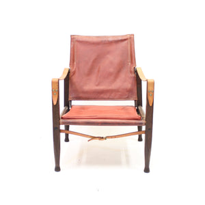 Kaare Klint, cognac leather safari chair for Ruud Rasmussen, 1960s