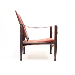 Kaare Klint, cognac leather safari chair for Ruud Rasmussen, 1960s
