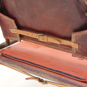 Kaare Klint, cognac leather safari chair for Ruud Rasmussen, 1960s