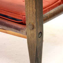Load image into Gallery viewer, Kaare Klint, cognac leather safari chair for Ruud Rasmussen, 1960s