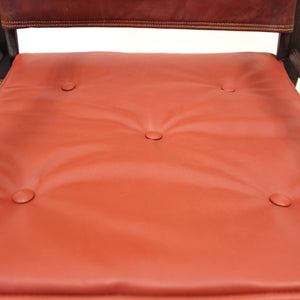 Kaare Klint, cognac leather safari chair for Ruud Rasmussen, 1960s