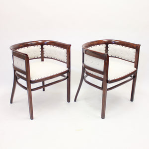 Pair of bentwood Fischel armchairs, in the style of Josef Hoffmann, early 20th century