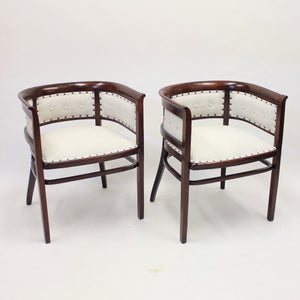 Pair of bentwood Fischel armchairs, in the style of Josef Hoffmann, early 20th century