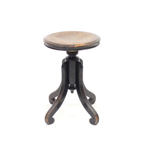 Ebonized Art Nouveau stool, early 20th century