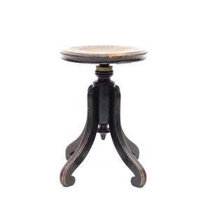 Ebonized Art Nouveau stool, early 20th century