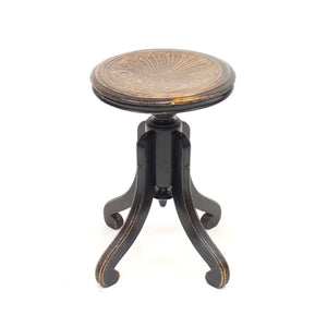 Ebonized Art Nouveau stool, early 20th century