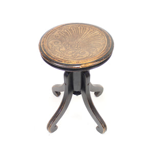 Ebonized Art Nouveau stool, early 20th century