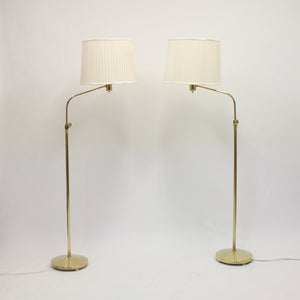 ASEA, pair of brass floor lamps attributed to Hans Bergström, 1950s