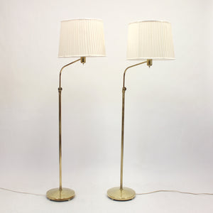 ASEA, pair of brass floor lamps attributed to Hans Bergström, 1950s