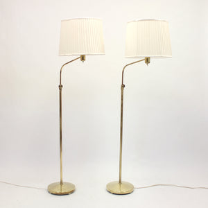 ASEA, pair of brass floor lamps attributed to Hans Bergström, 1950s