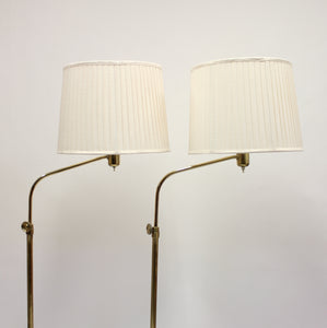 ASEA, pair of brass floor lamps attributed to Hans Bergström, 1950s