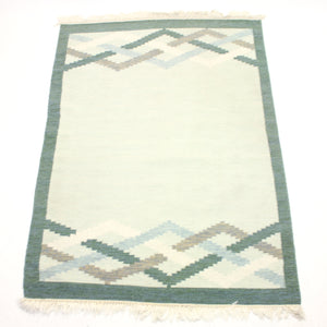 Swedish flat weave Röllakan carpet, 1960s