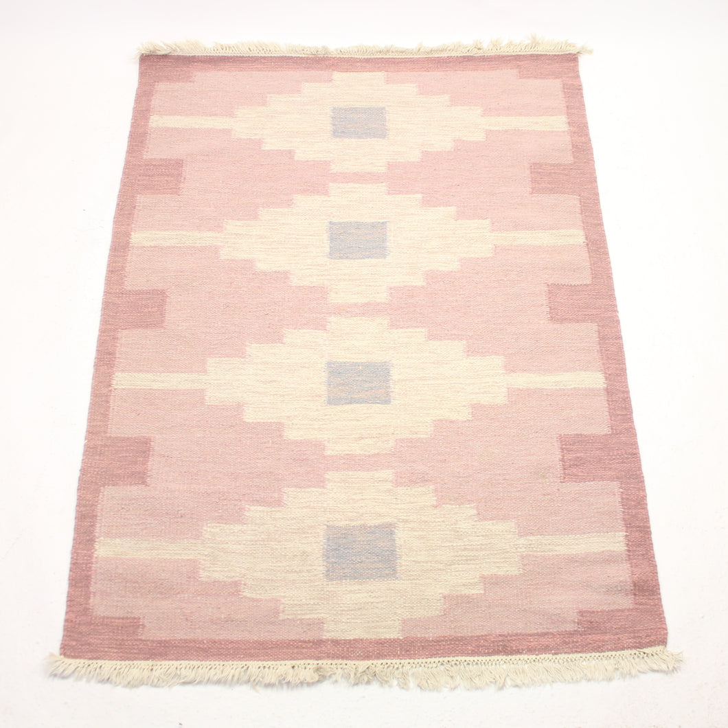 Swedish flat weave Röllakan carpet, 1960s