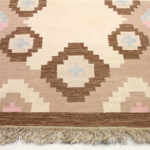 Swedish flat weave Röllakan carpet, 1950s