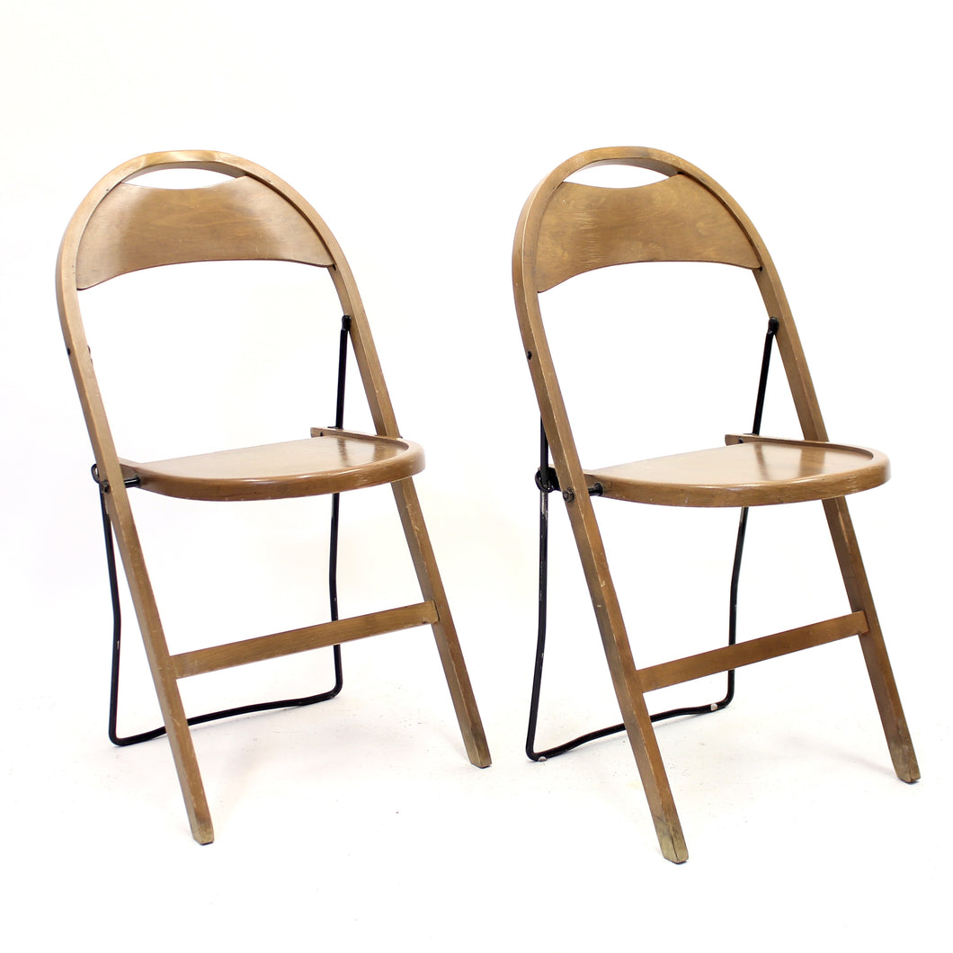 C.A Buffington, pair of Swedish folding chairs, Gemla, 1950s