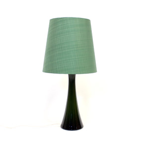 Green glass and teak table lamp by Bergboms, 1960s