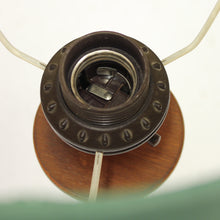 Load image into Gallery viewer, Green glass and teak table lamp by Bergboms, 1960s