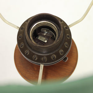 Green glass and teak table lamp by Bergboms, 1960s