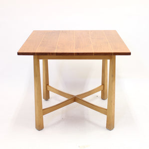 Swedish modern teak and birch table, mid 20th century