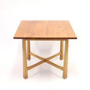 Swedish modern teak and birch table, mid 20th century