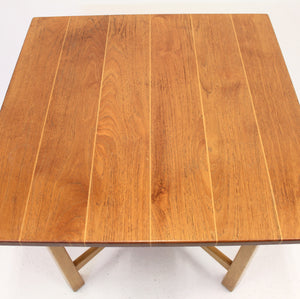 Swedish modern teak and birch table, mid 20th century